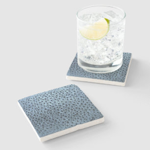 Blue and Black Fish Print Stone Coaster