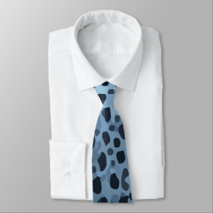 Blue and Black Fish Print Tie