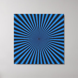Blue and Black Funky Abstract Art  Wrapped Canvas