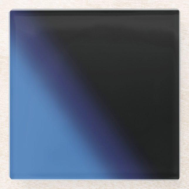 Blue and Black Gradient Glass Coaster (Front)
