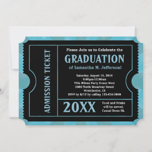 Blue and Black Graduation/Party Ticket Invitation