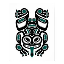 Blue and Black Haida Spirit Tree Frog