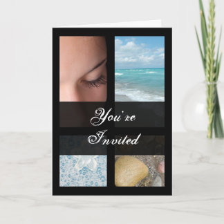 Blue and Black Luxury Spa Resort Theme Invitation