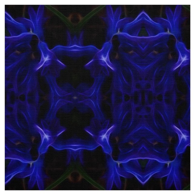 Blue and black Mandalas fabric (Swatch)