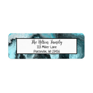 Blue and Black Marble Fluid Art 