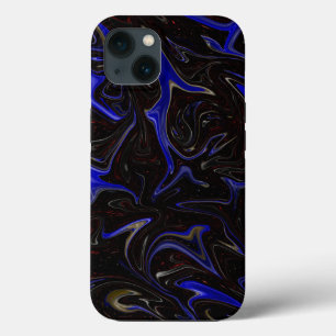 Blue And Black Marble, iPhone 13 Case