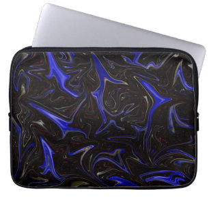 Blue And Black Marble, Laptop Sleeve