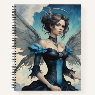 Blue and Black Mechanical Fairy Notebook