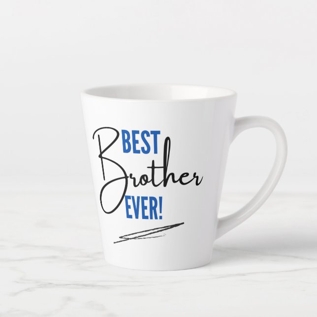 Blue and Black  Minimal Best Brother Ever Mug (Right)
