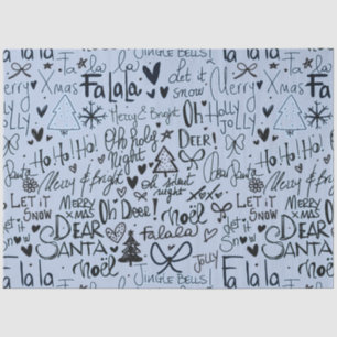 Blue and Black Modern Christmas Tissue Paper