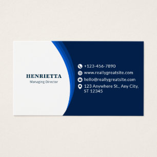 Blue and Black Modern Corporate Business Card