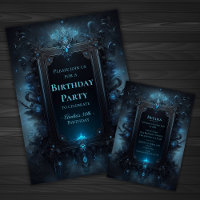 Blue and Black Mystical Witchy Gothic Birthday