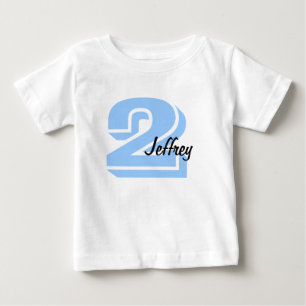 Blue and Black Name and Age T-shirt