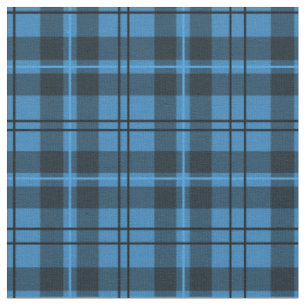 Blue and Black Plaid Pattern Fabric