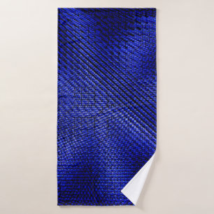 Blue and black plaid textile bath towel
