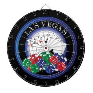 Blue and Black Poker Dart Board