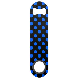 Blue and black polka dots