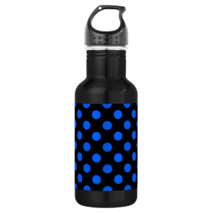 Blue and black polka dots 532 ml water bottle