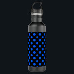Blue and black polka dots 710 ml water bottle<br><div class="desc">Blue and black polka dots</div>