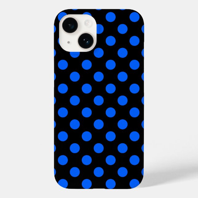 Blue and black polka dots Case-Mate iPhone case (Back)