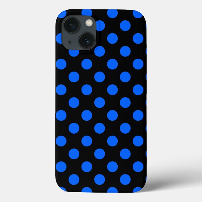 Blue and black polka dots Case-Mate iPhone case (Back)