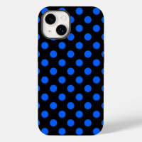 Blue and black polka dots