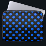 Blue and black polka dots laptop sleeve<br><div class="desc">Blue and black polka dots</div>