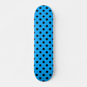 Blue and Black Polka Dots Skateboard
