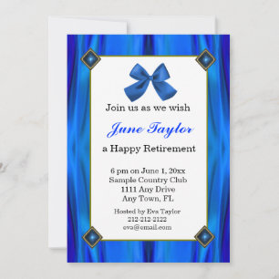 Blue and Black Retirement Party Invitation