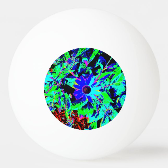 Blue and Black Retro Ping Pong Ball (Front)