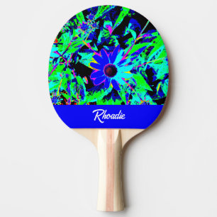 Blue and Black Retro Ping Pong Paddle