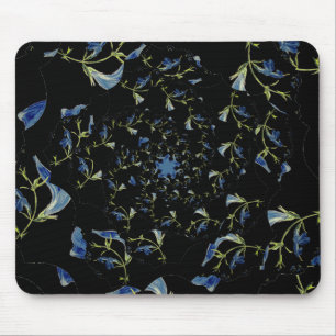 Blue and black Sage fractal art Mouse Mat
