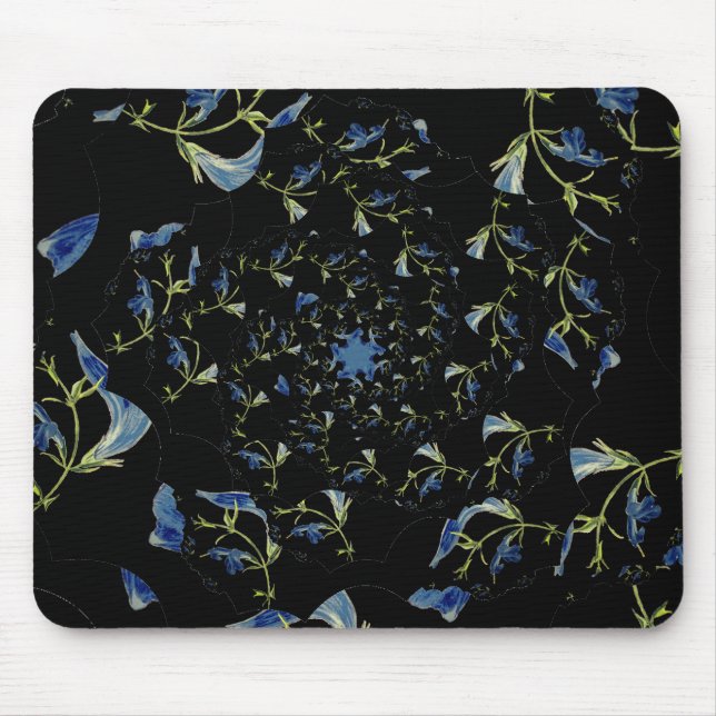 Blue and black Sage fractal art Mouse Mat (Front)