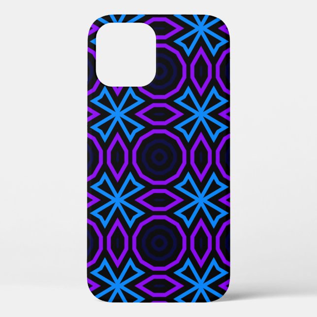 Blue and black seamless pattern with simple geomet Case-Mate iPhone case (Back)