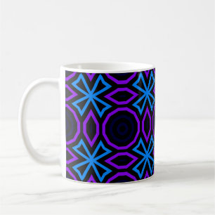Blue and black seamless pattern with simple geomet coffee mug