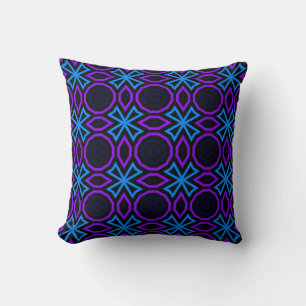 Blue and black seamless pattern with simple geomet cushion