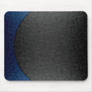 Blue and Black Shiny Stainless Steel Metal Mouse Mat
