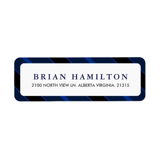 Blue and Black Stripes | Return Address Return Address Label