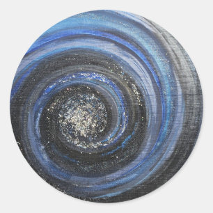 Blue and Black Swirl Abstract Christian Sticker