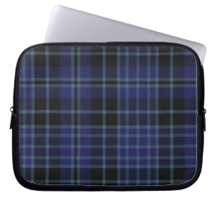 Blue and Black Tartan Plaid Laptop Cover