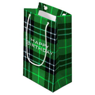 Blue and Black Tartan Plaid Small Gift Bag