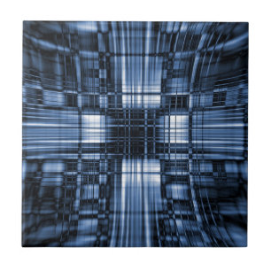 Blue and black tech lines tile