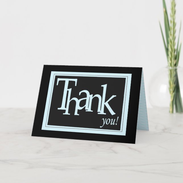 Blue and Black Thank You Card (Front)