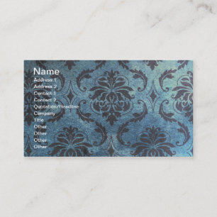 Blue and Black Vintage Wallpaper Grunge Business Card