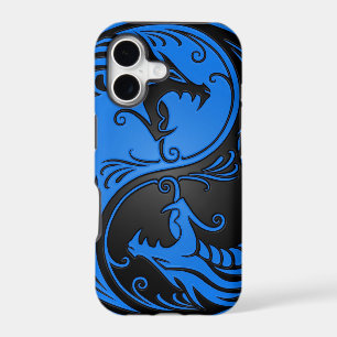 Blue and Black Yin Yang Dragons