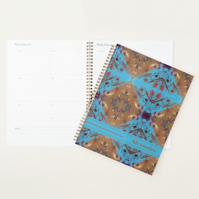 Blue and Bronze Personalised Planner (Display)