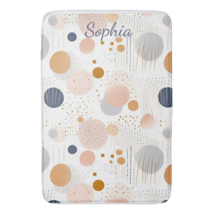 Blue and Brown Abstract Colour DesignFleece Blanke Bath Mat