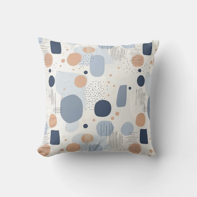 Blue and Brown Abstract Colour DesignFleece Blanke Cushion (Front)