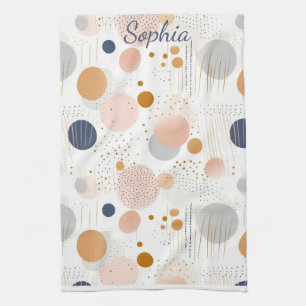 Blue and Brown Abstract Colour DesignFleece Blanke Tea Towel