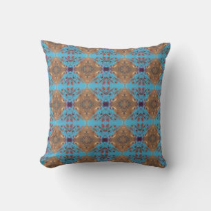 Blue and Brown Abstract Cushion